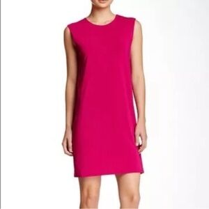 HELMUT LANG fuchsia pink sleeveless drop fold mini dress S